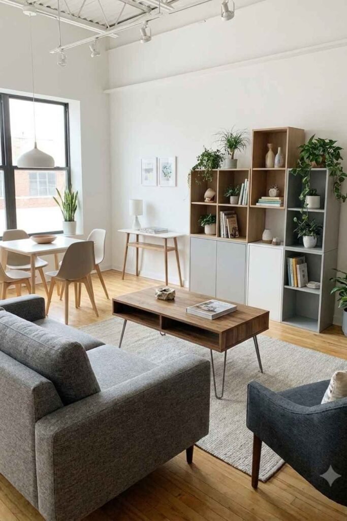 Choose sleek furniture with clean lines and smart storage solutions. A clutter-free room feels more spacious and creates a peaceful atmosphere.